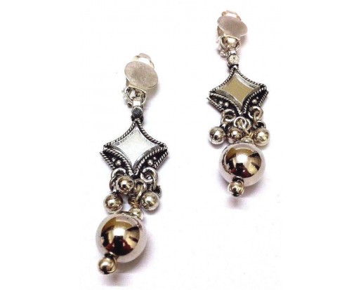 Silver Oxidized Earring Jhumka Jhumki Chandelier Dangle Drop Long - Fold Over 2